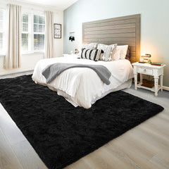 Junovo ultra-soft fluffy rug for bedroom adds cozy texture and warmth.