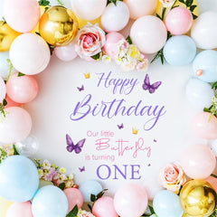 JUNWALL Our Little Butterfly Is Turning One wall sign enhances balloon arch displays and party photos