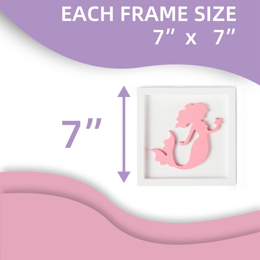 JunyRuny 3D mermaid wall decor frames create a vibrant focal point in bathrooms.