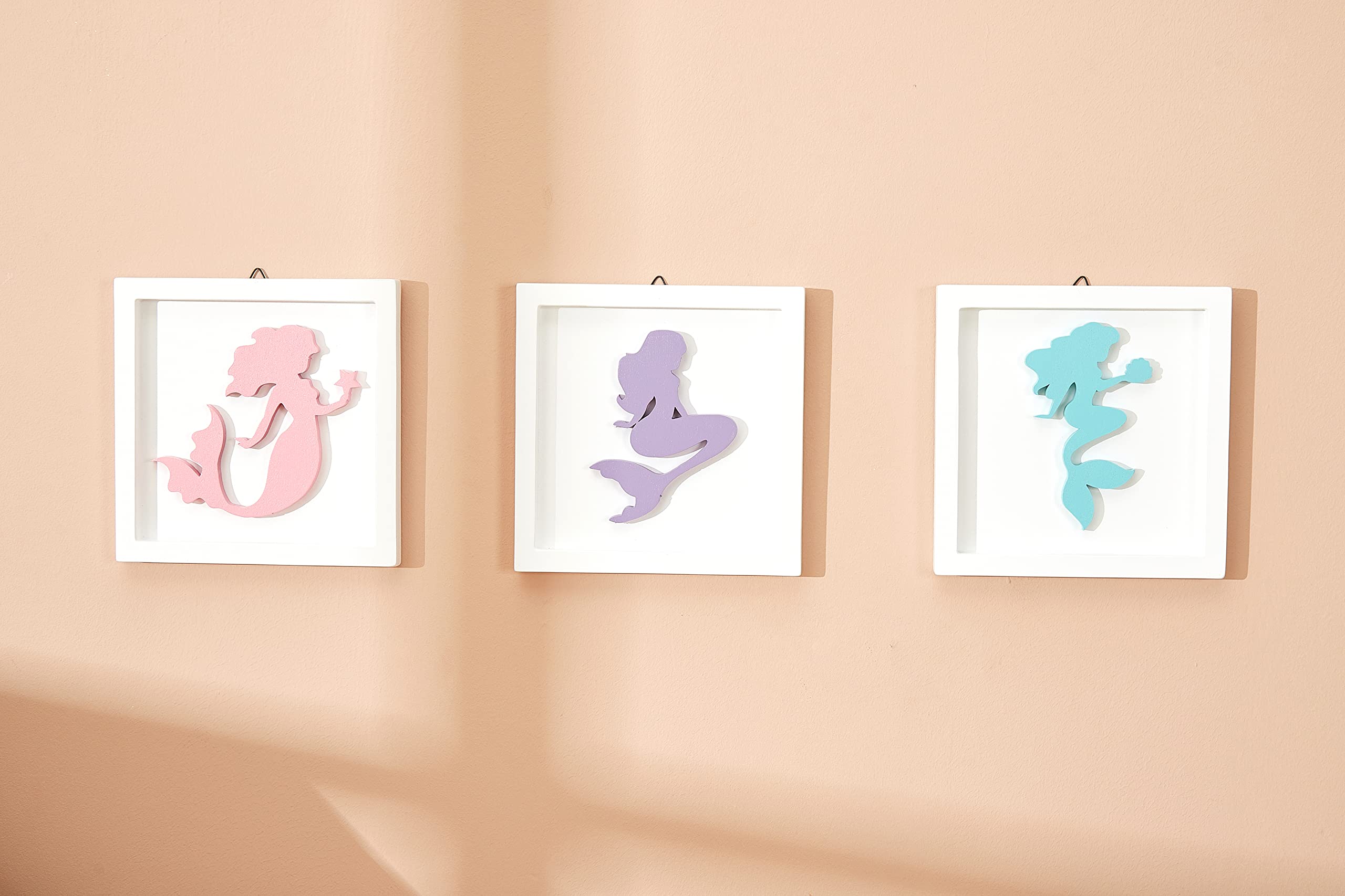 JunyRuny hanging mermaid decor is quick to install for easy room refresh.