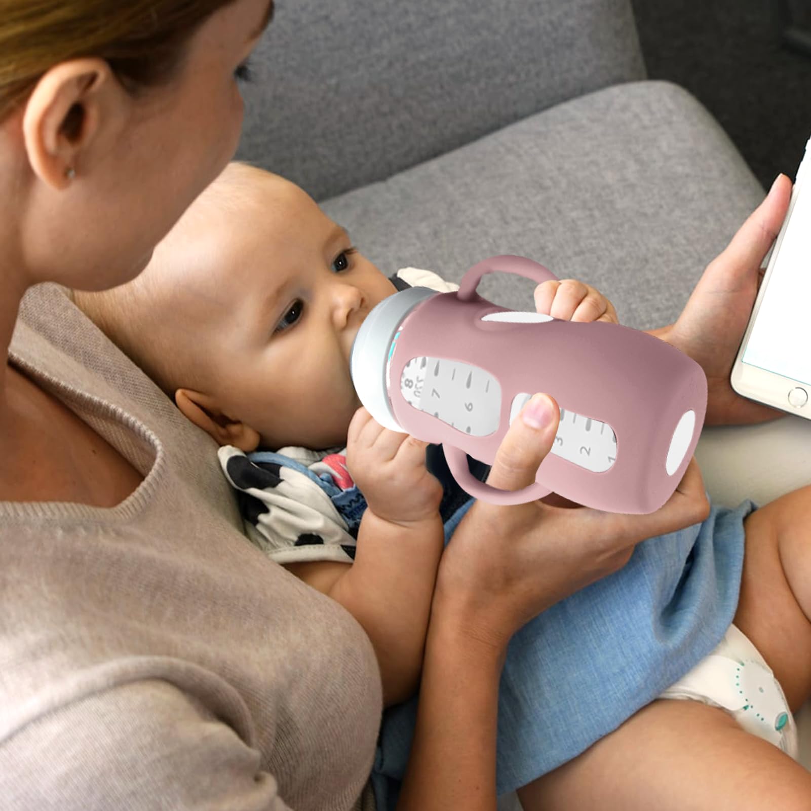 Juome silicone sleeve pack of 3 fits Avent glass bottles securely
