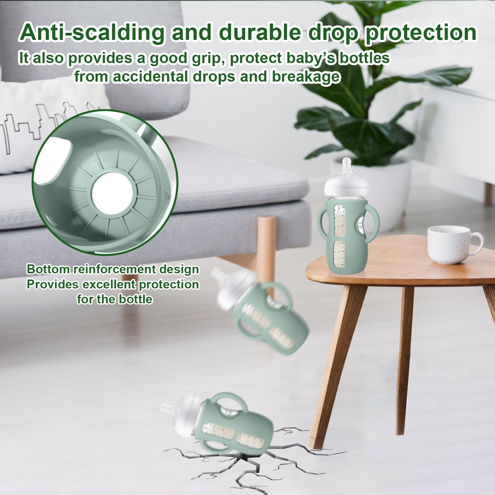 Juome sleeve bottom reinforcement protects bottles from drops while in use