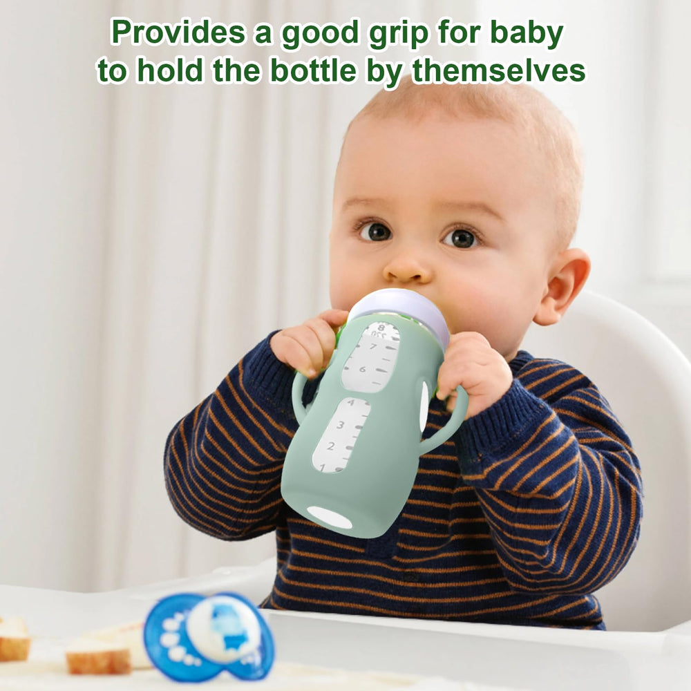 Juome sleeve with easy-grip handles supports little hands during feeding