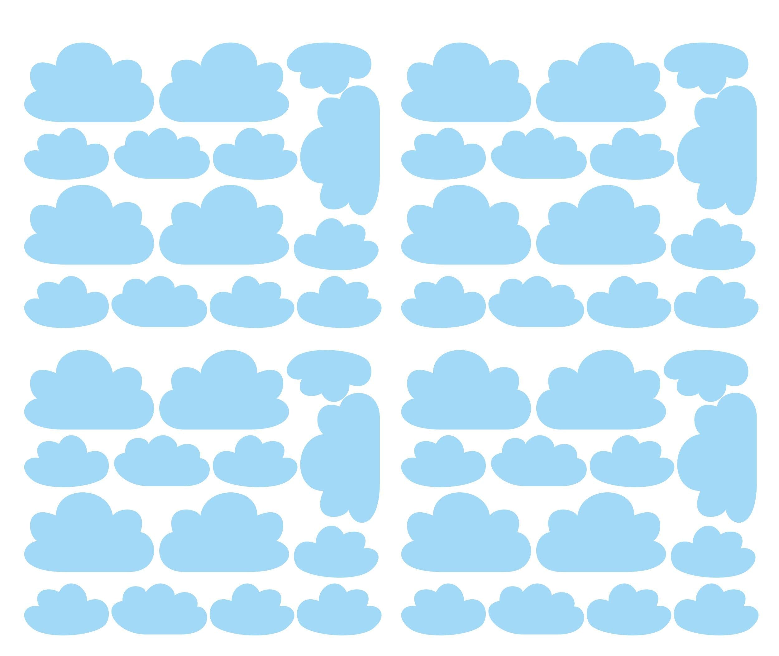 JURUOXIN Cloud Wall Decal canal blue clouds create a calming nursery backdrop.