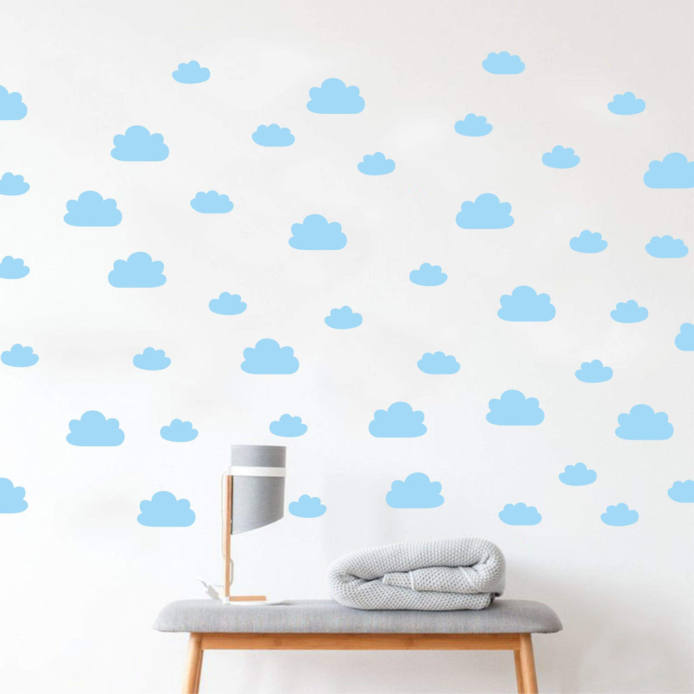 JURUOXIN Cloud Wall Decal canal blue clouds suitable above crib or bed decor.