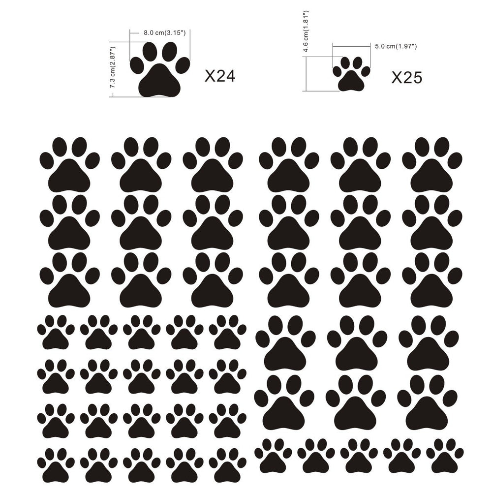 JURUOXIN dog paws wall decal ideal for baby nurseries and children's rooms.