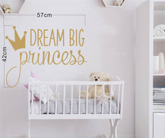 JURUOXIN princess wall sticker for kids' rooms, gold finish adds charming bedroom decor.