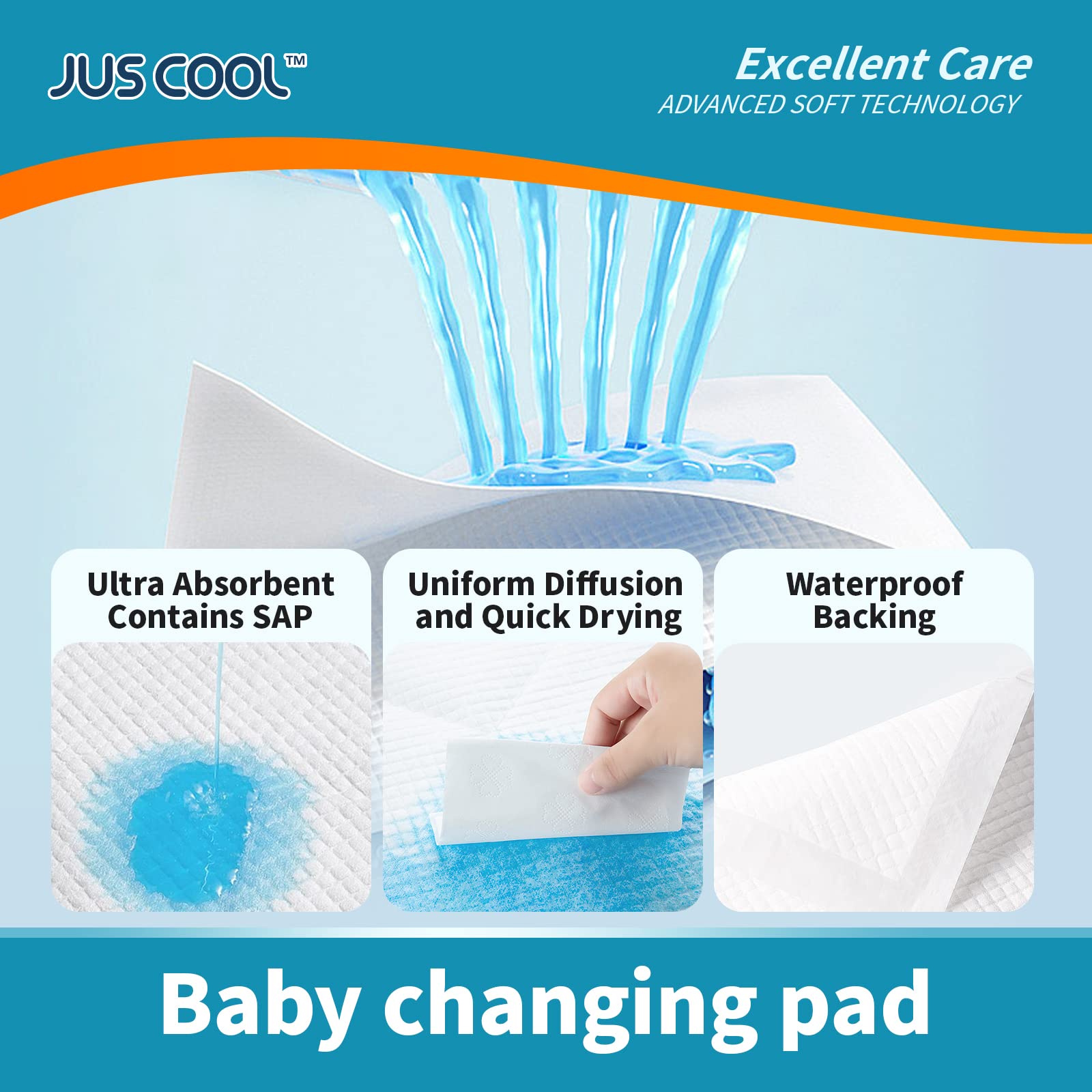 JUS COOL waterproof layer visible, demonstrating leak prevention