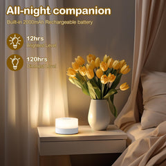 JUSHENG rechargeable bedside lamp with long-lasting battery for busy nights