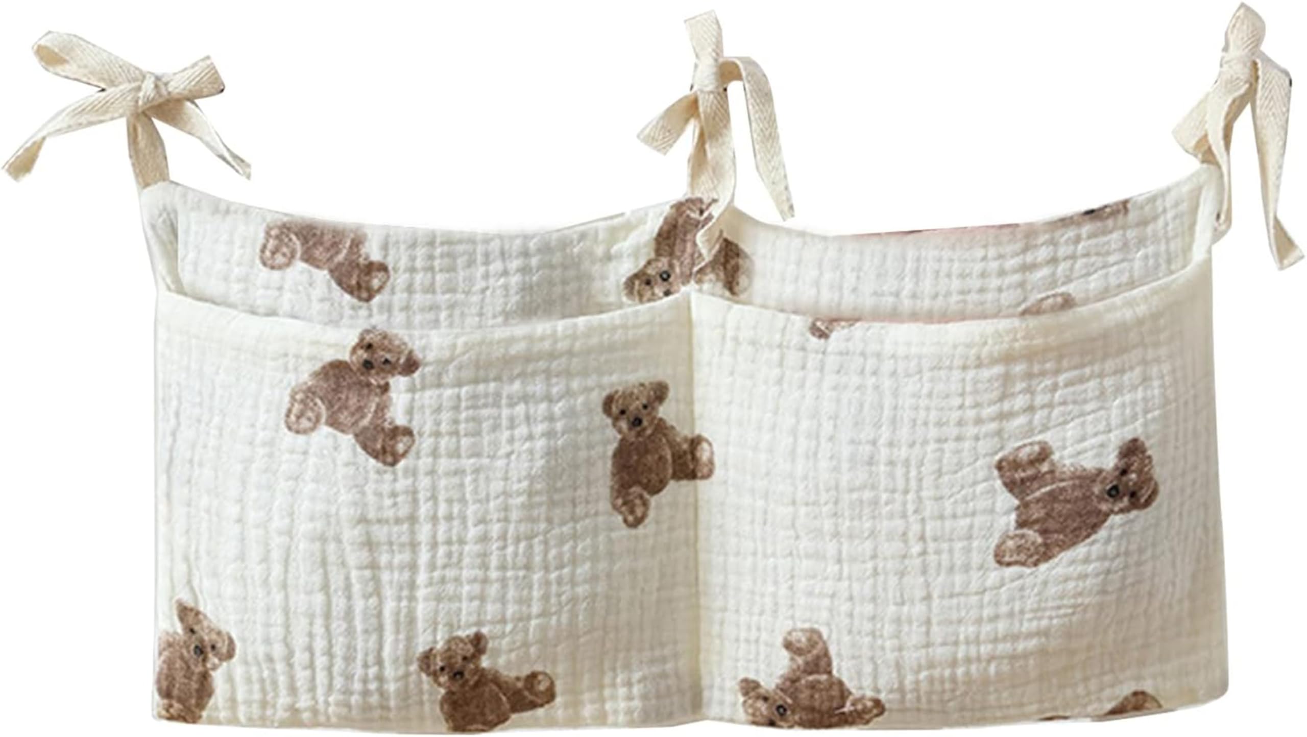 JUSTAUS bedside hanging bag with diaper pocket for easy night time changes