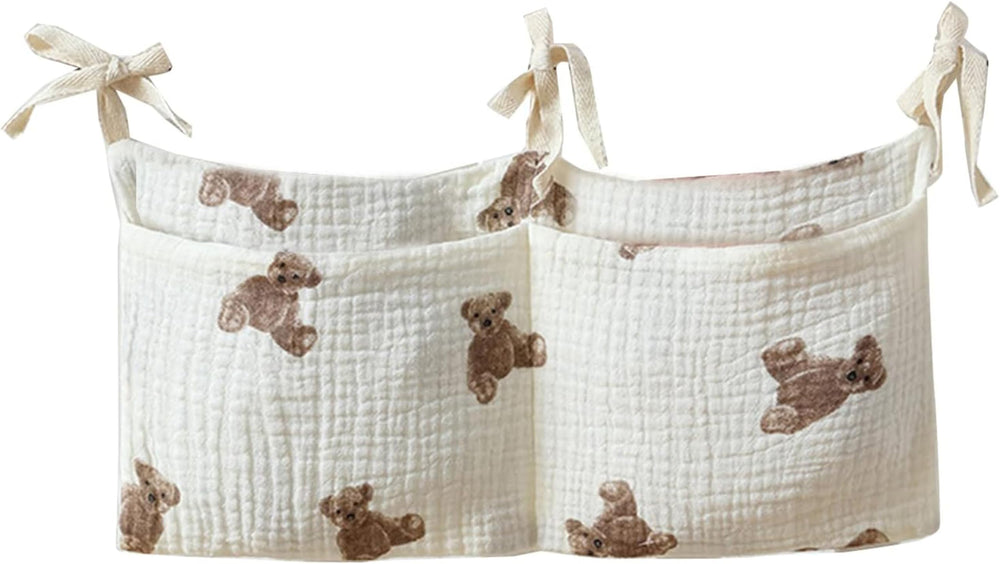 JUSTAUS bedside hanging bag with diaper pocket for easy night time changes