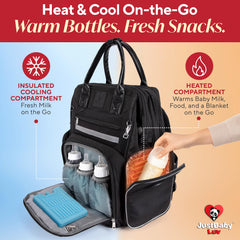 JustBaby Luv multi-carry options let you switch from backpack to tote easily.