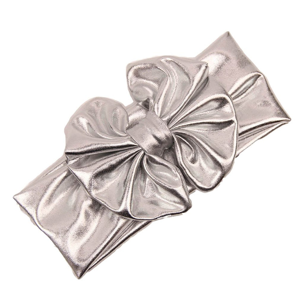 JustMyDress metallic headwrap with turban knot for a festive baby look