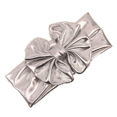JustMyDress metallic headwrap with turban knot for a festive baby look
