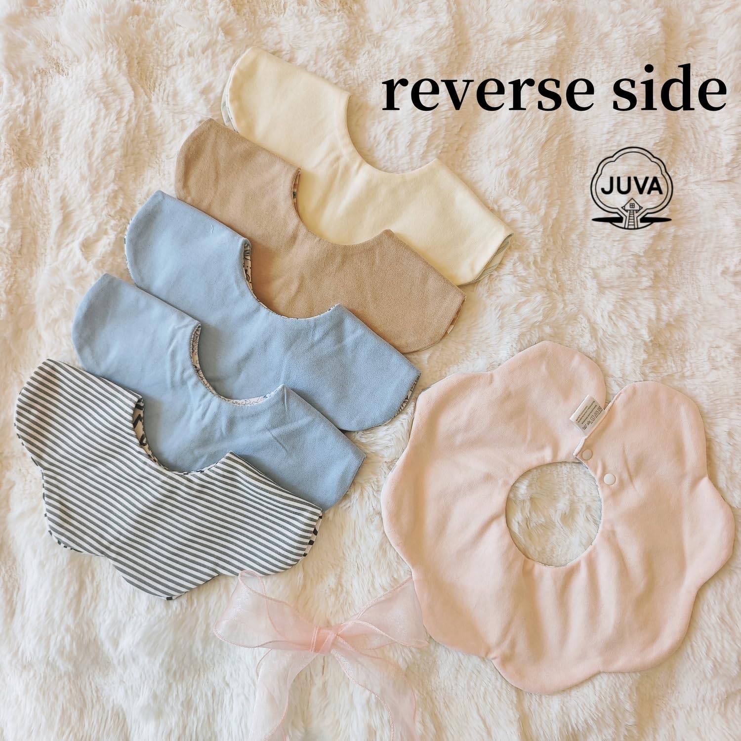 JUVA Organic Cotton Bib absorbs drool quickly to keep skin dry