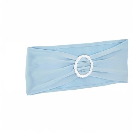 Juvale light blue chair sash with buckle detail adds sophistication.