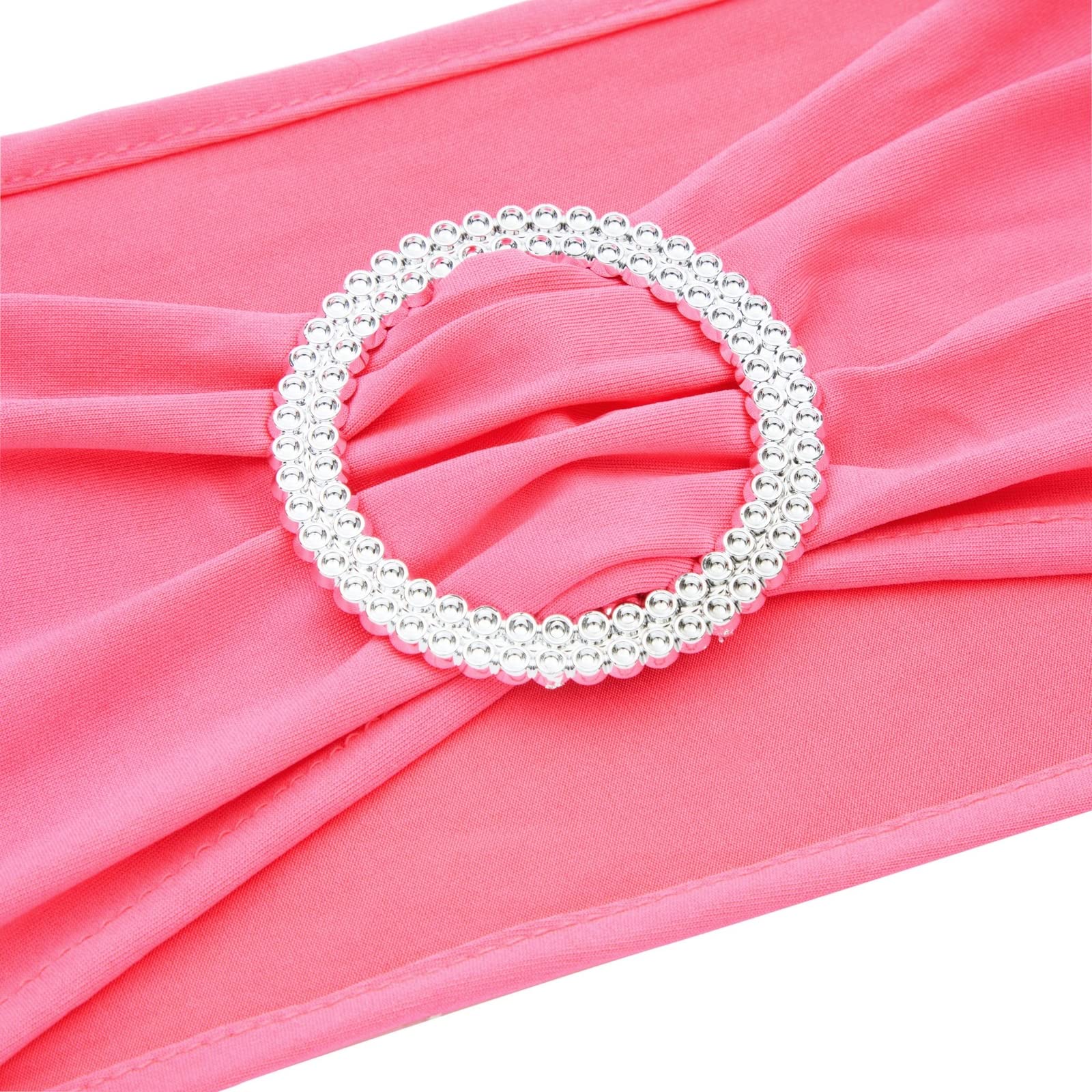 Juvale wedding decor with pink chair sashes complements reception styling.