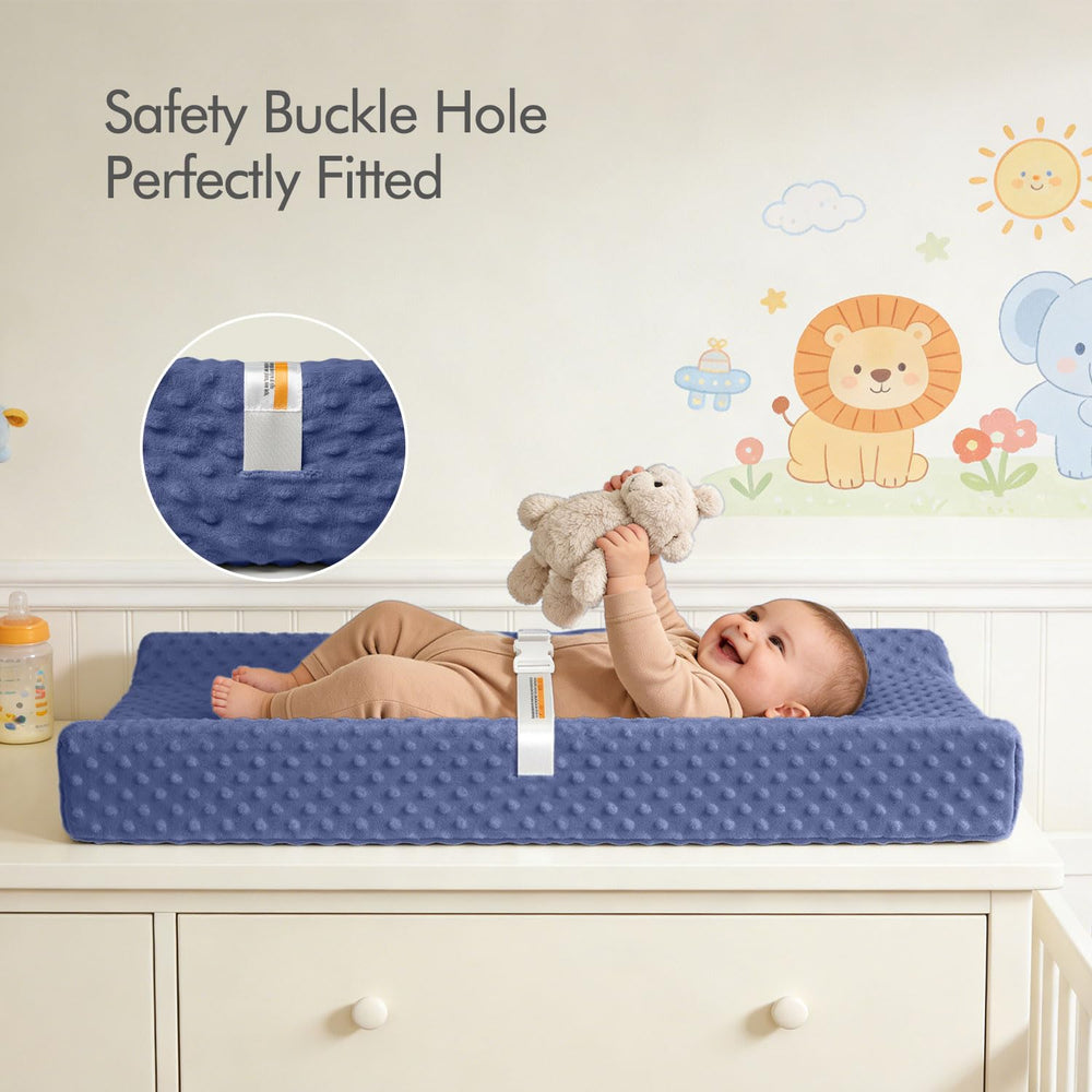 JVEOO changing pad cover shown as easy-care and machine washable