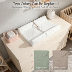 JVEOO changing pad top view shows contoured sides for secure changes.
