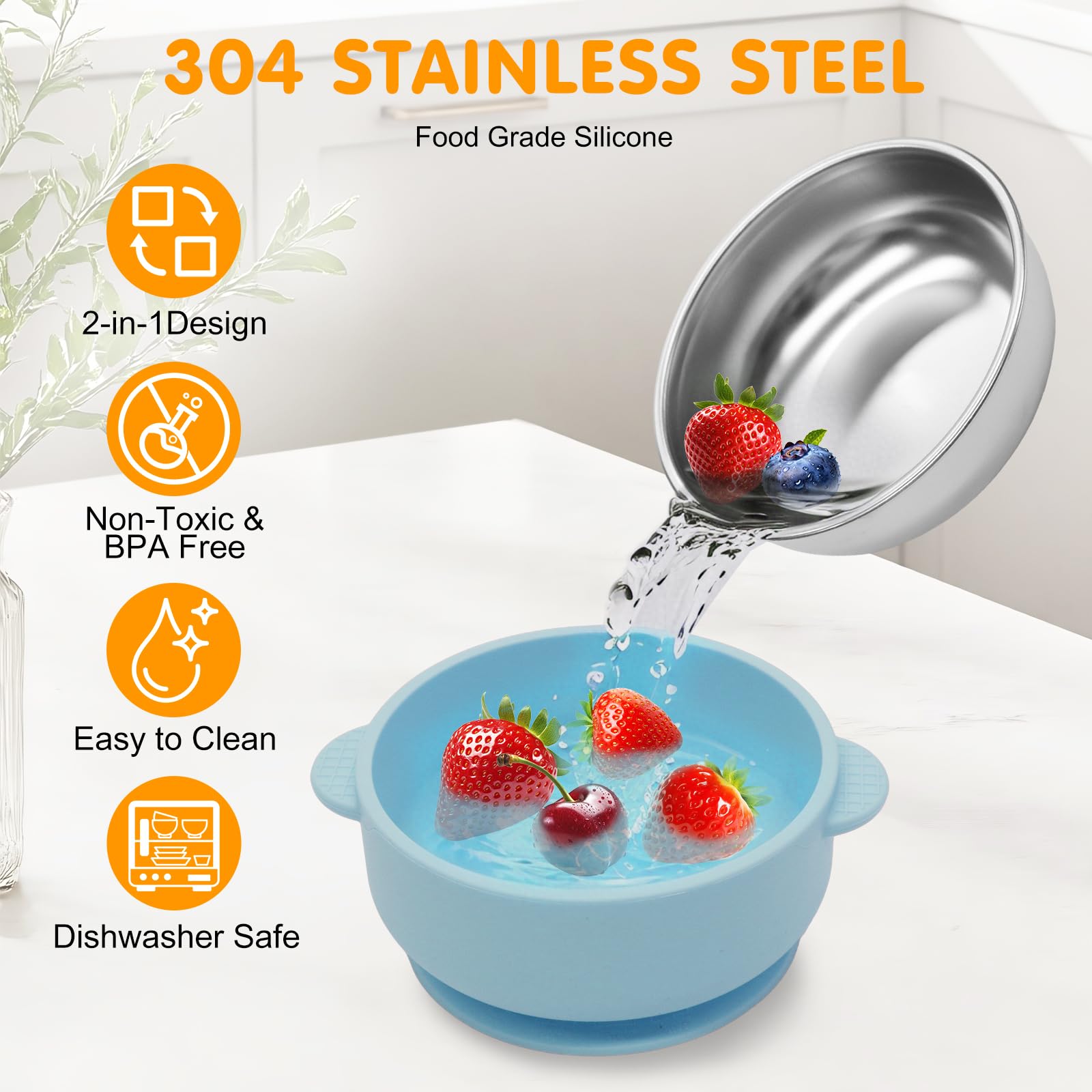 JVEOO removable silicone suction base securing bowl to highchair tray.