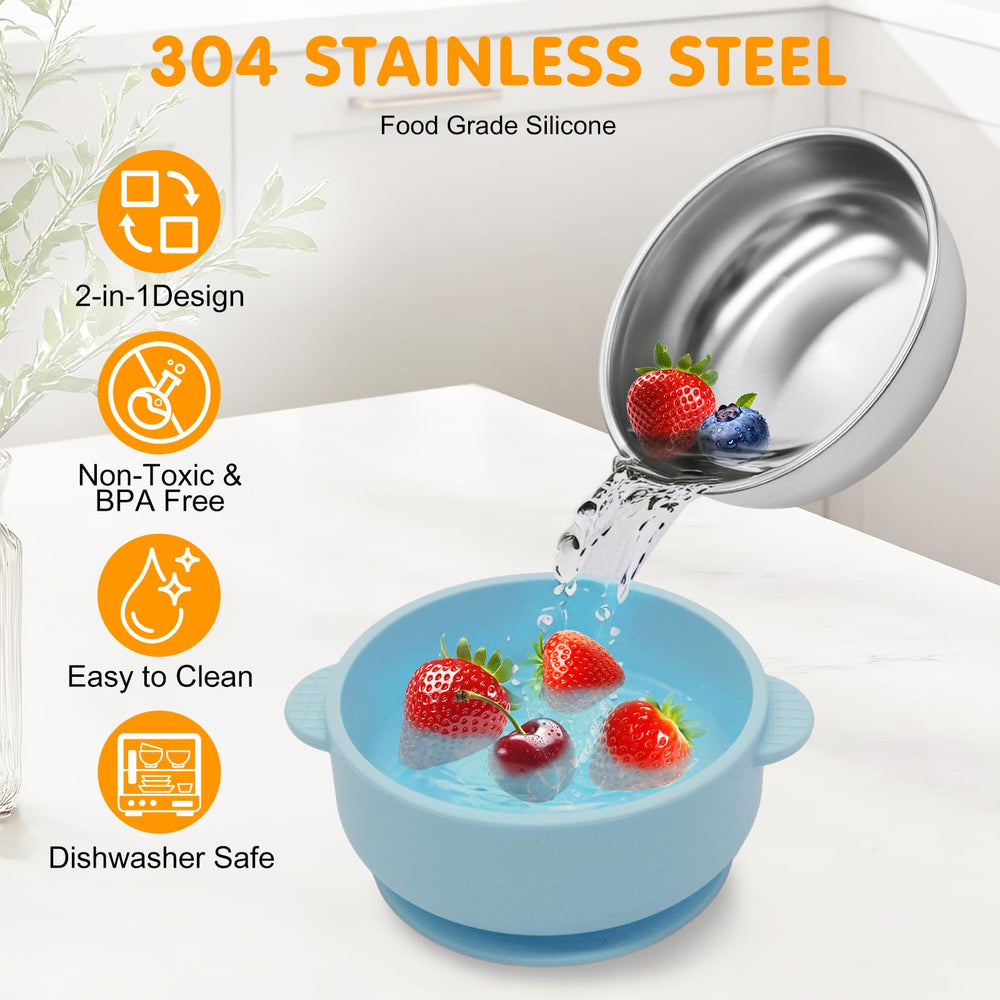 JVEOO removable silicone suction base securing bowl to highchair tray.