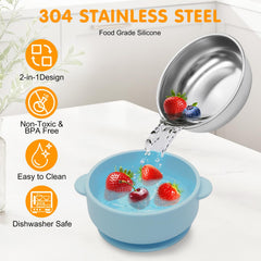 JVEOO removable silicone suction base securing bowl to highchair tray.