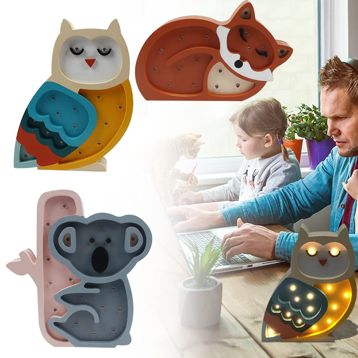 Jwinkumy koala Nordic wood night light complements nursery setup