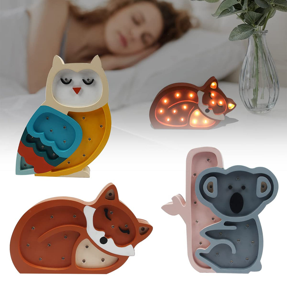 Jwinkumy owl Nordic wood night light creates gentle illumination