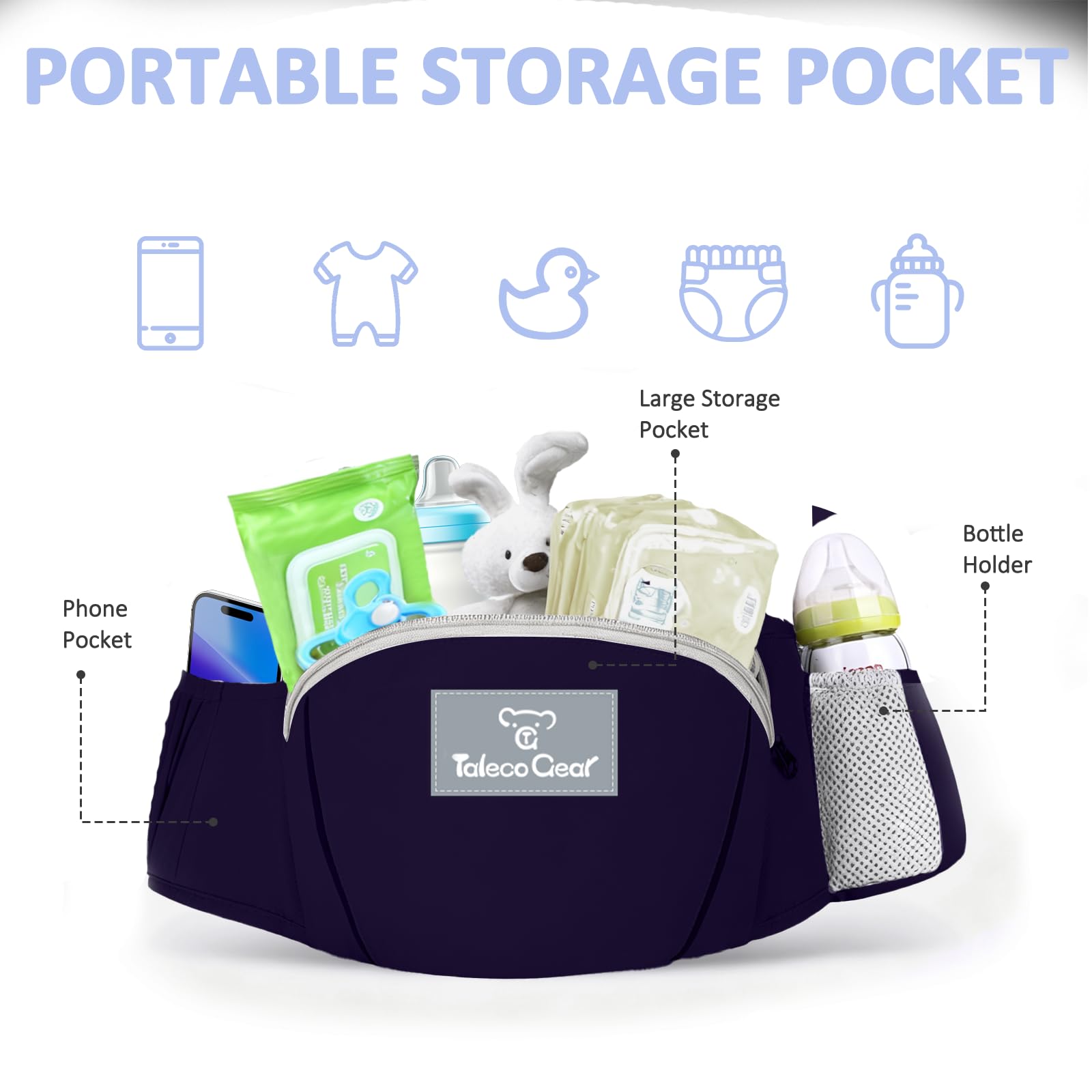 JWPEHOE six-in-one wearing options adapt from newborn to toddler.