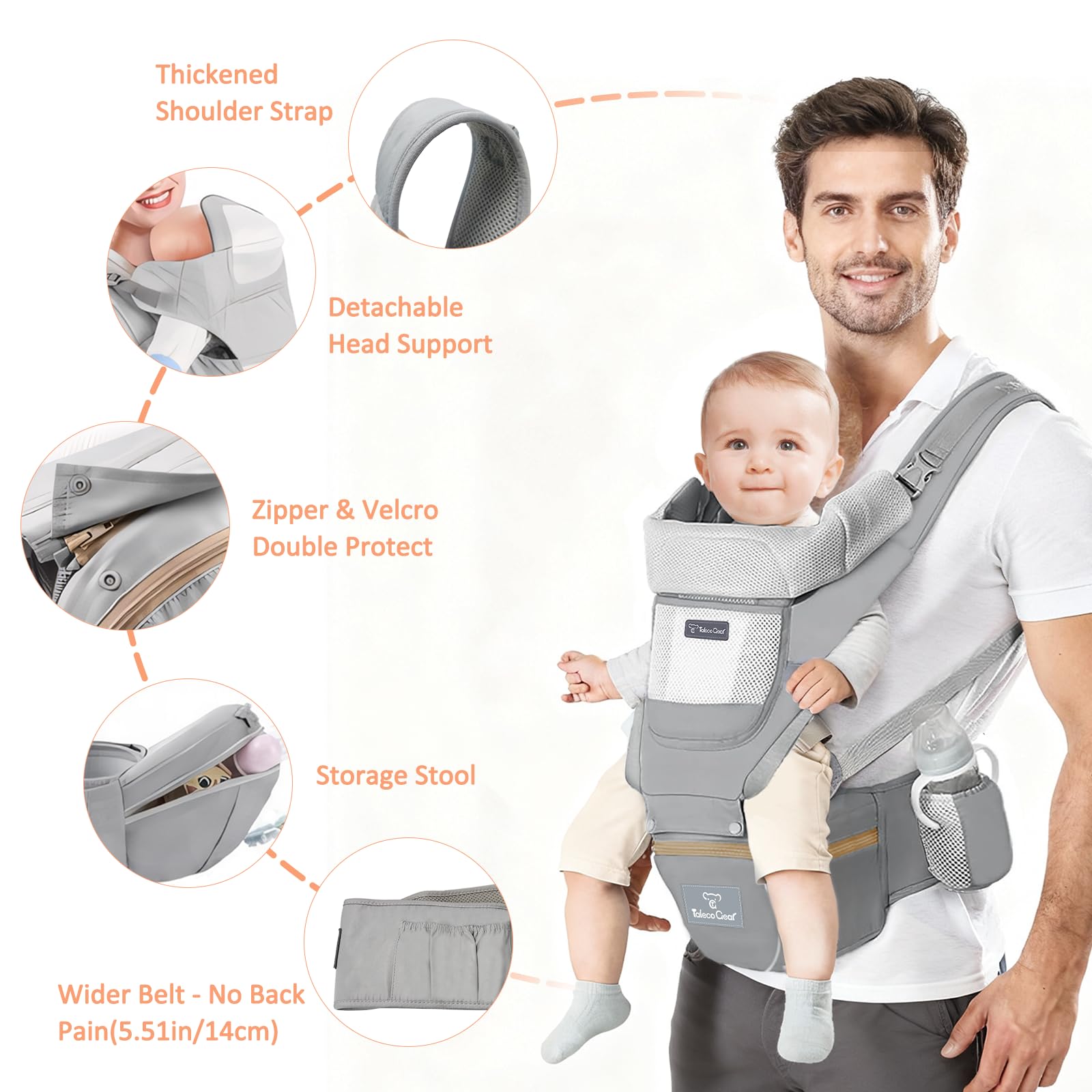 JWPEHOE baby carrier 6in1 wear modes enable versatile use