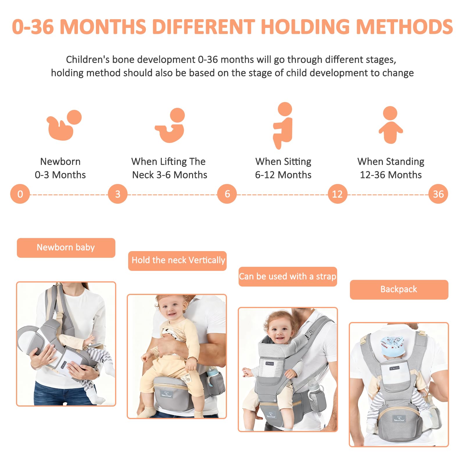 JWPEHOE baby carrier cotton and mesh fabric breathable
