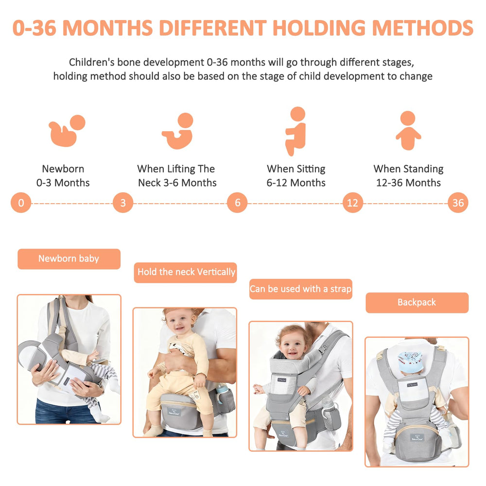 JWPEHOE baby carrier cotton and mesh fabric breathable