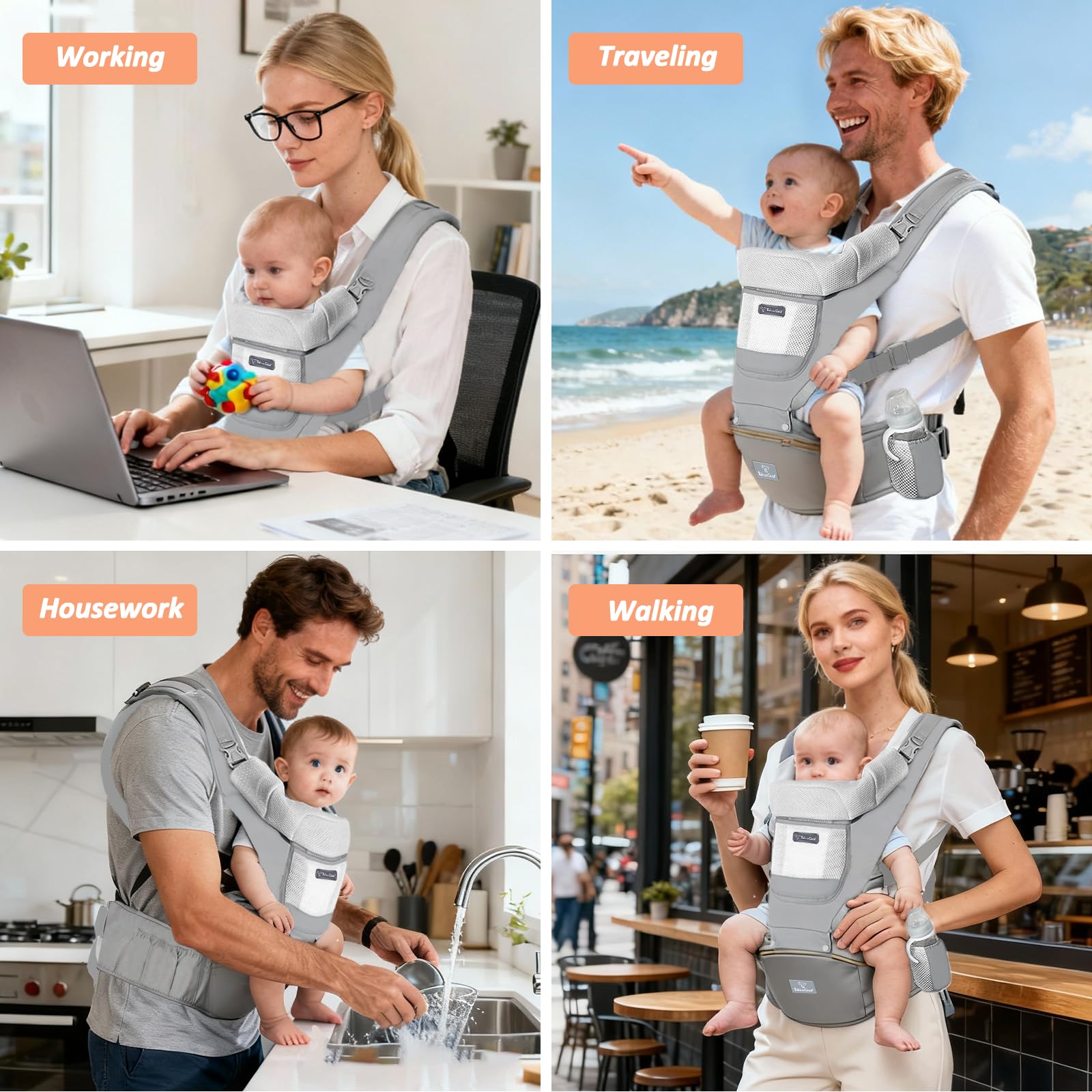 JWPEHOE baby carrier large storage pockets for essentials