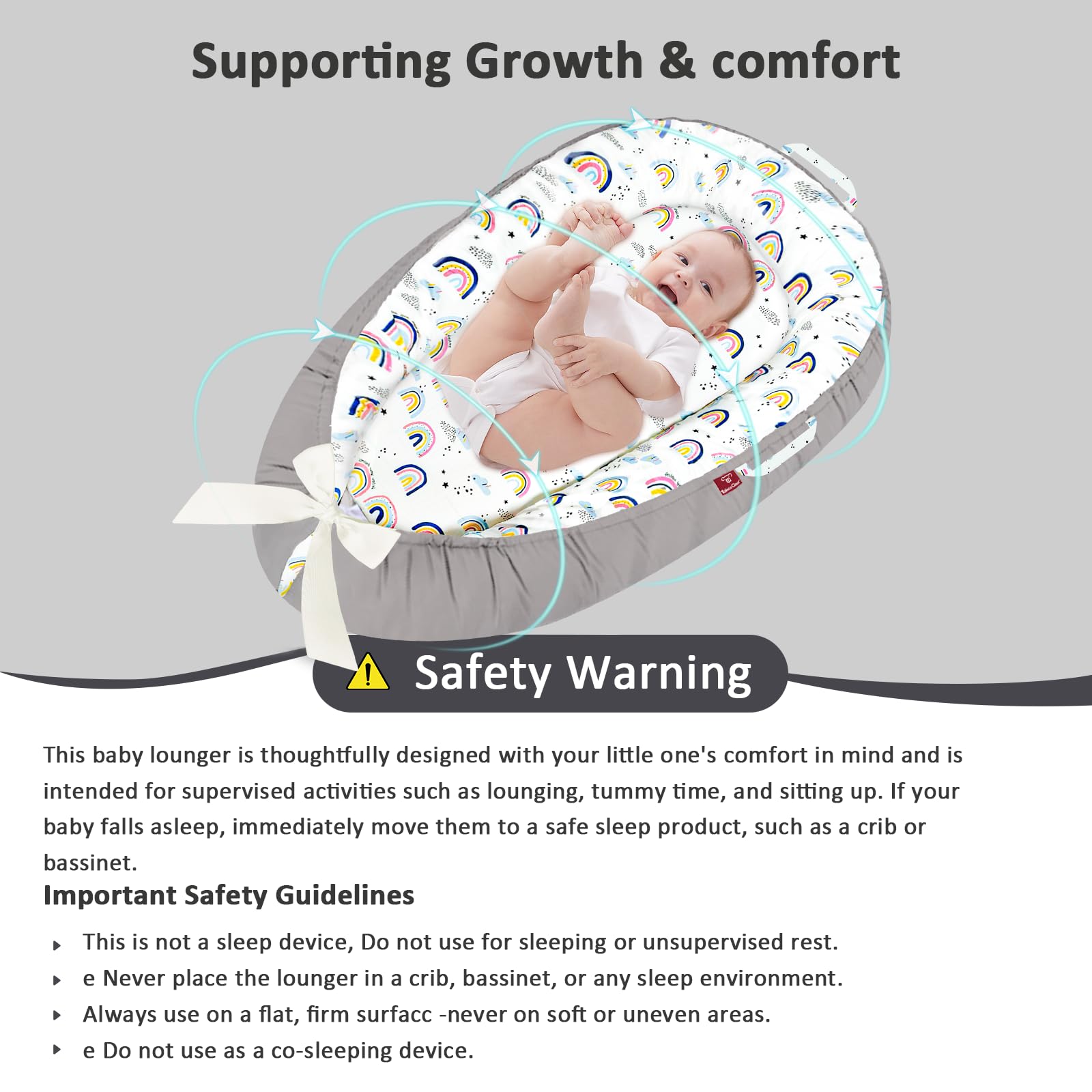 JWPEHOE baby lounger easy-care fabric keeps colors vibrant and clean