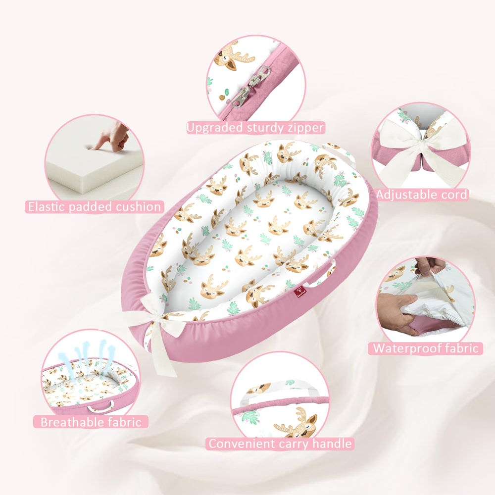 JWPEHOE baby lounger machine washable for quick cleaning.