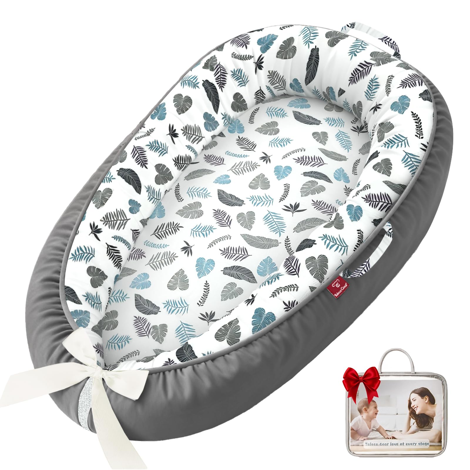 JWPEHOE baby lounger with soft cotton cover for soothing naps.
