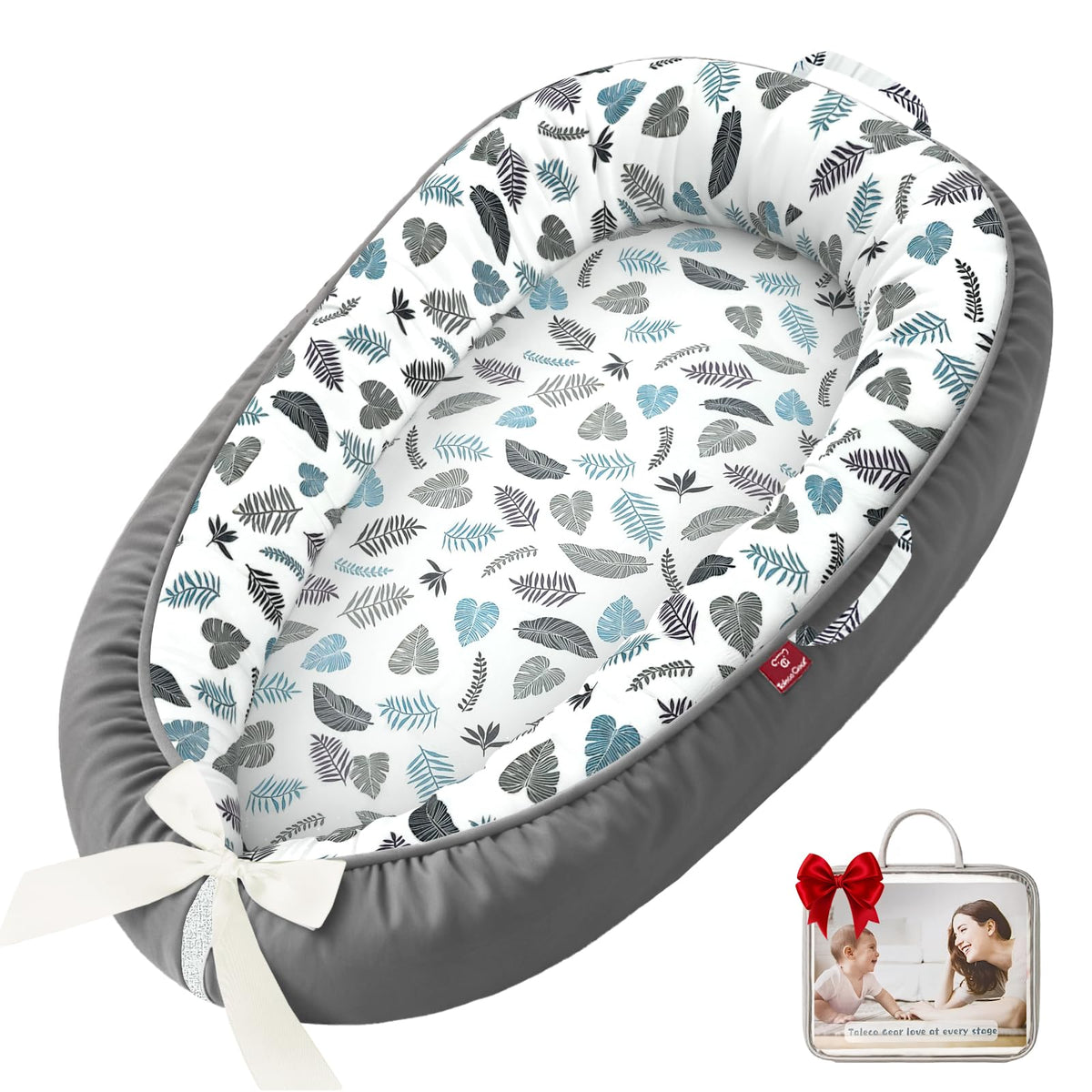 JWPEHOE baby lounger with soft cotton cover for soothing naps.