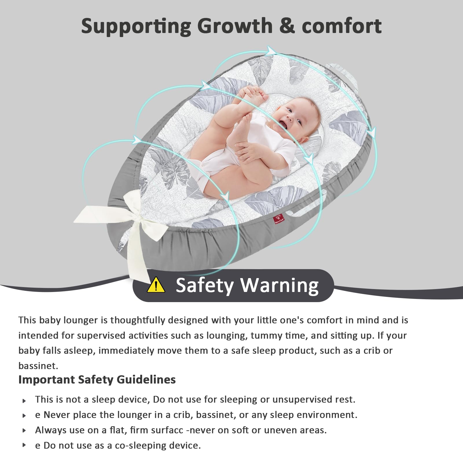 JWPEHOE baby lounger travel-ready for home and trips