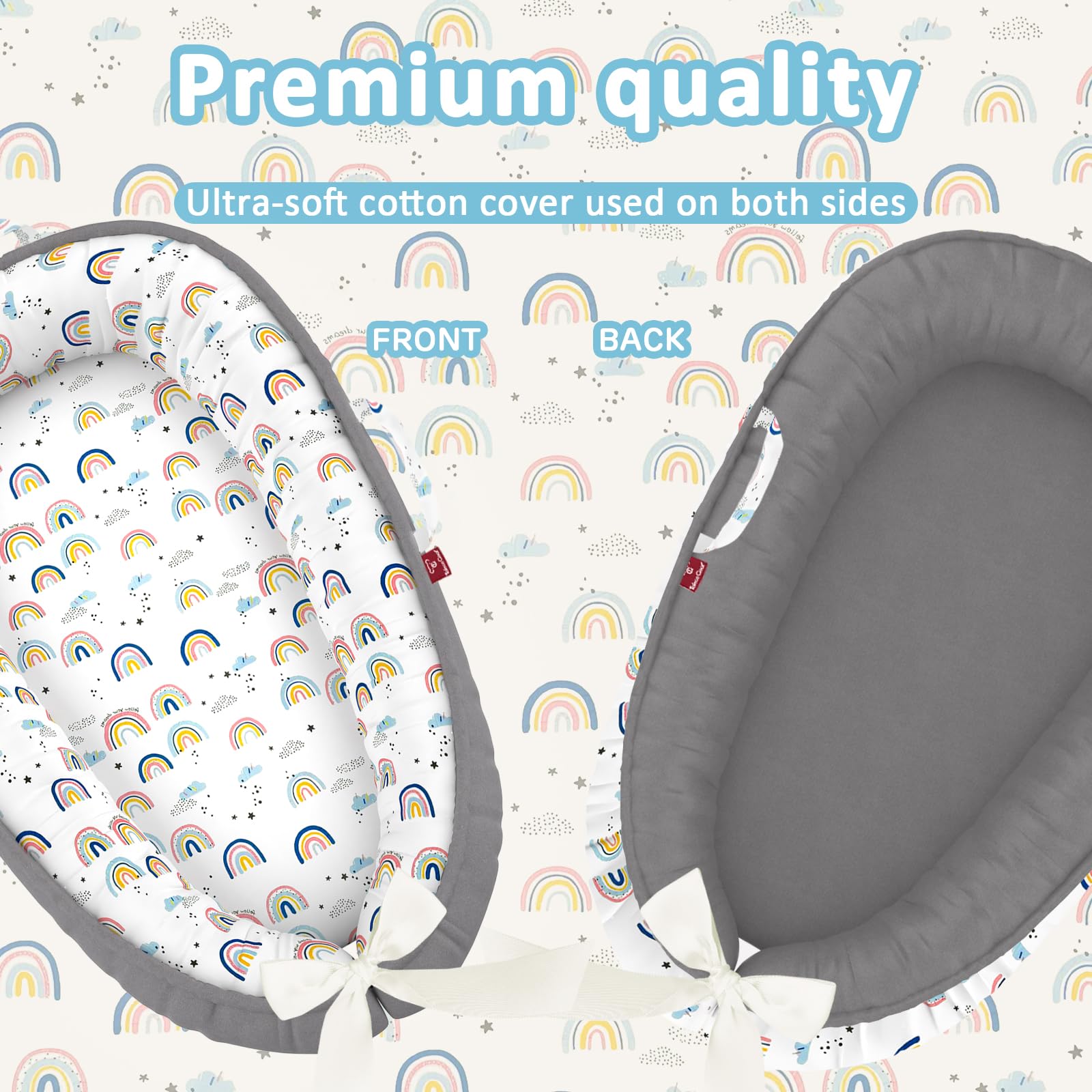 JWPEHOE baby lounger waterproof mattress protects against spills for tidy use
