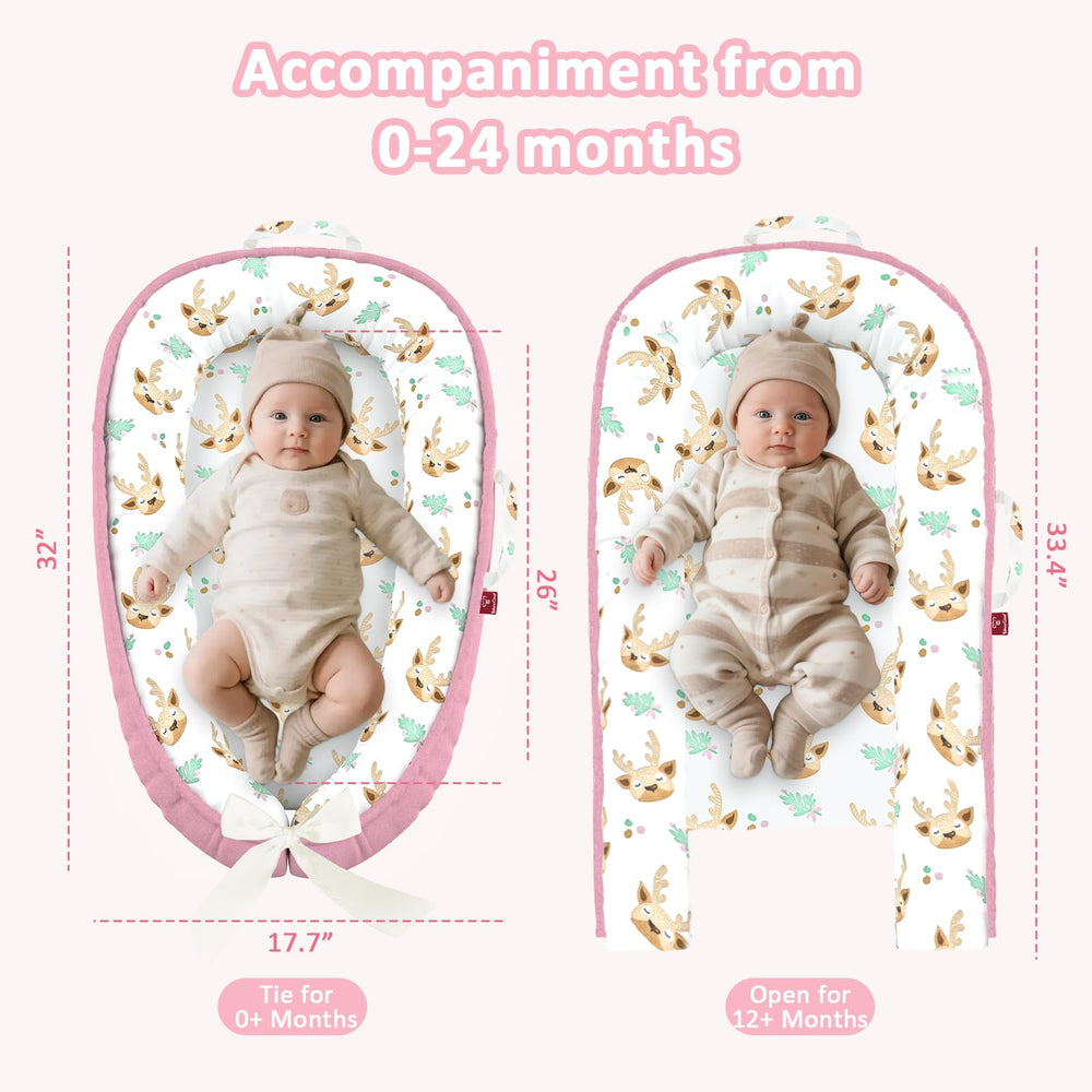 JWPEHOE baby lounger waterproof outer layer protects against spills.
