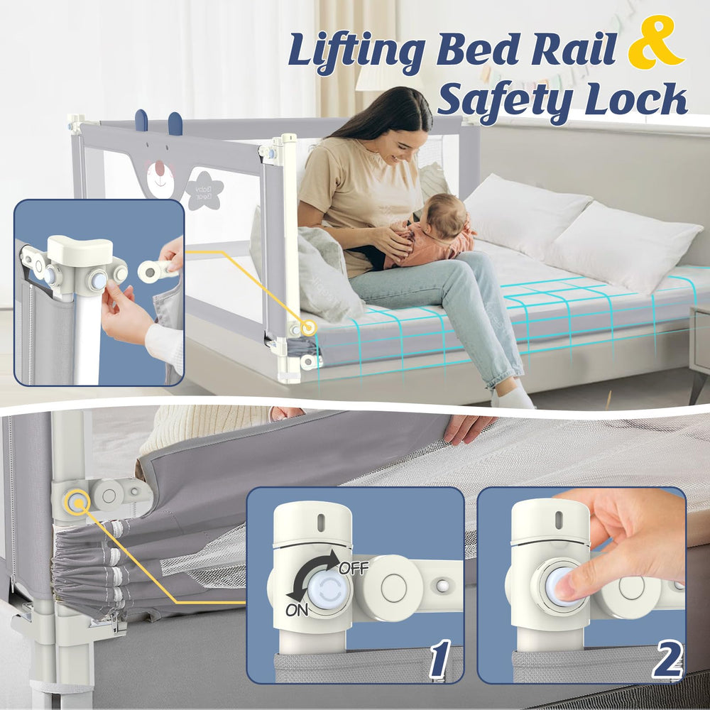 Wear-resistant 300D Oxford cover on JWPEHOE bed rail, easy to clean.