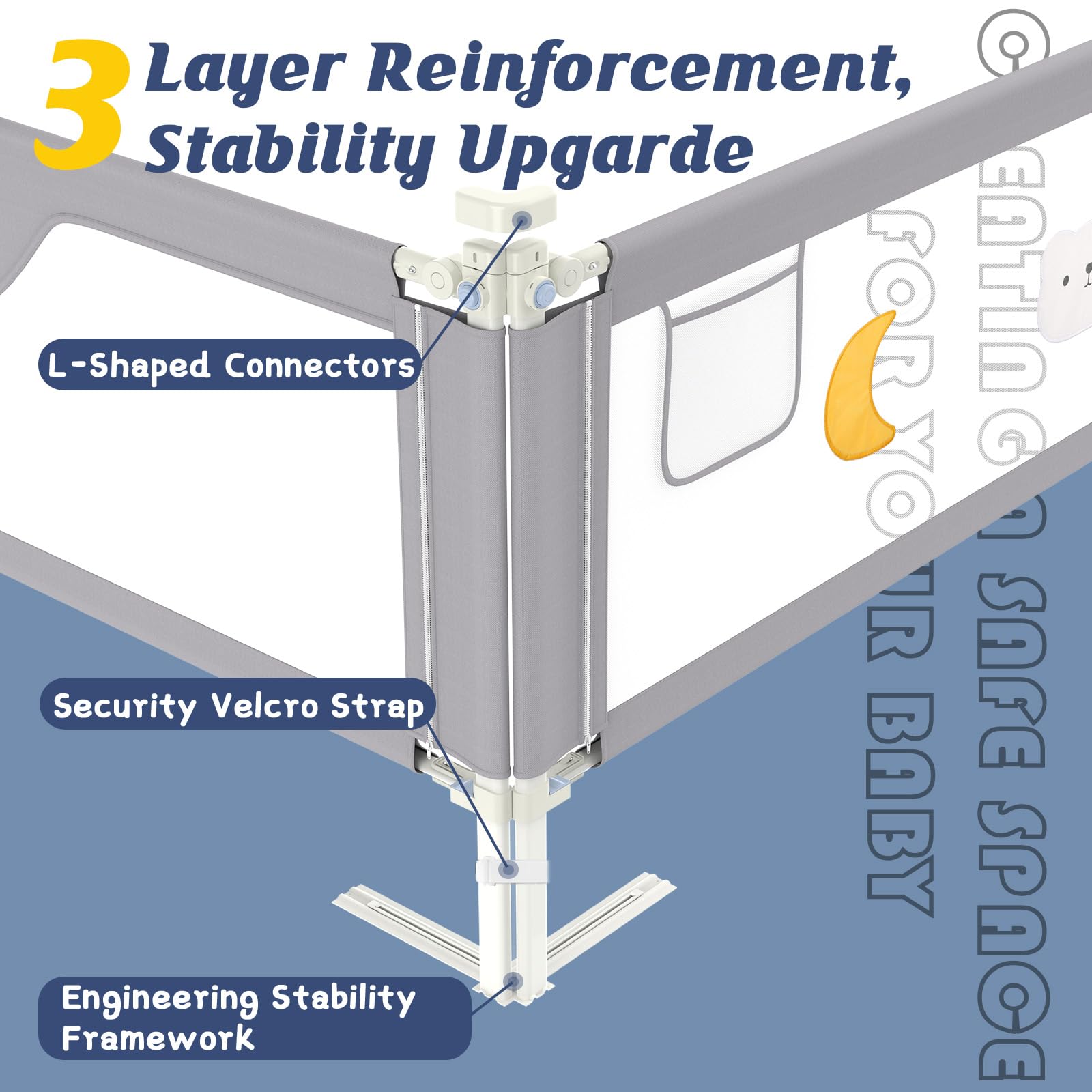 Detailed installation manual included with JWPEHOE bed rail for straightforward setup.