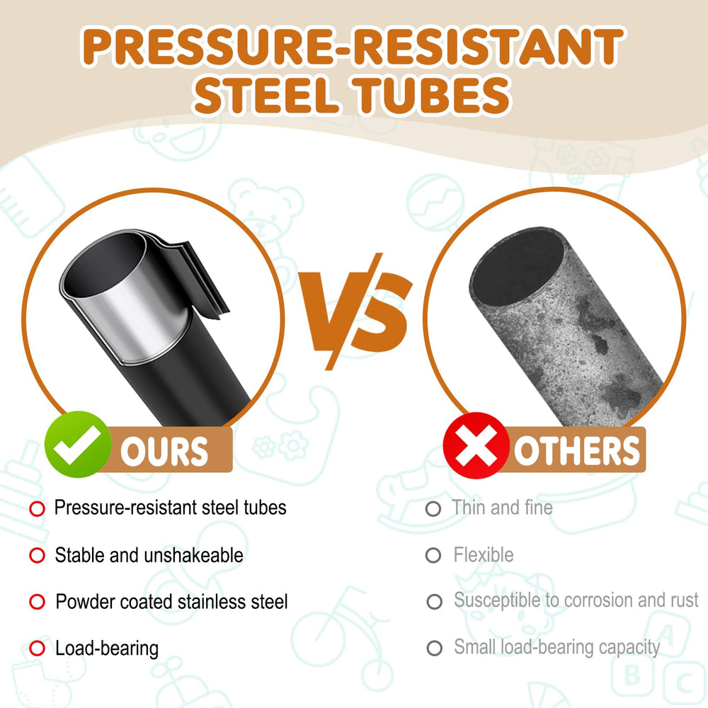 JWPEHOE Steel frame durability ensures steady daily play.