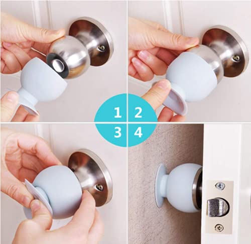 JXJARNET silicone door knob dust covers in a two-pack for safety
