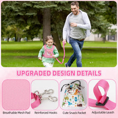 JXM safety walking harness with adjustable fit that grows with your child.