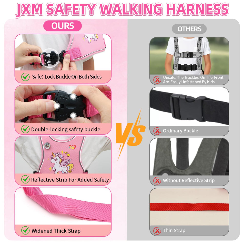 JXM safety walking harness back view showing emergency handle for quick control.