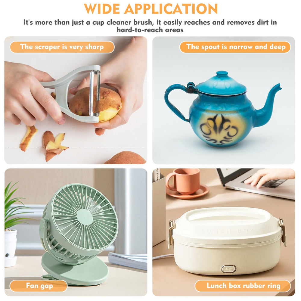 JXMLTT lid edge scrubber design prevents slipping during cleaning.