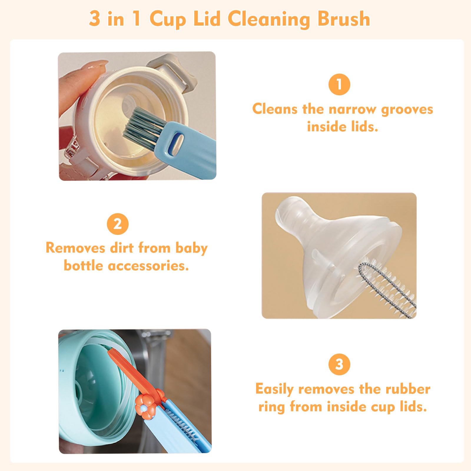 JXMLTT water bottle cleaner brush fits bottles and cups for quick cleans.