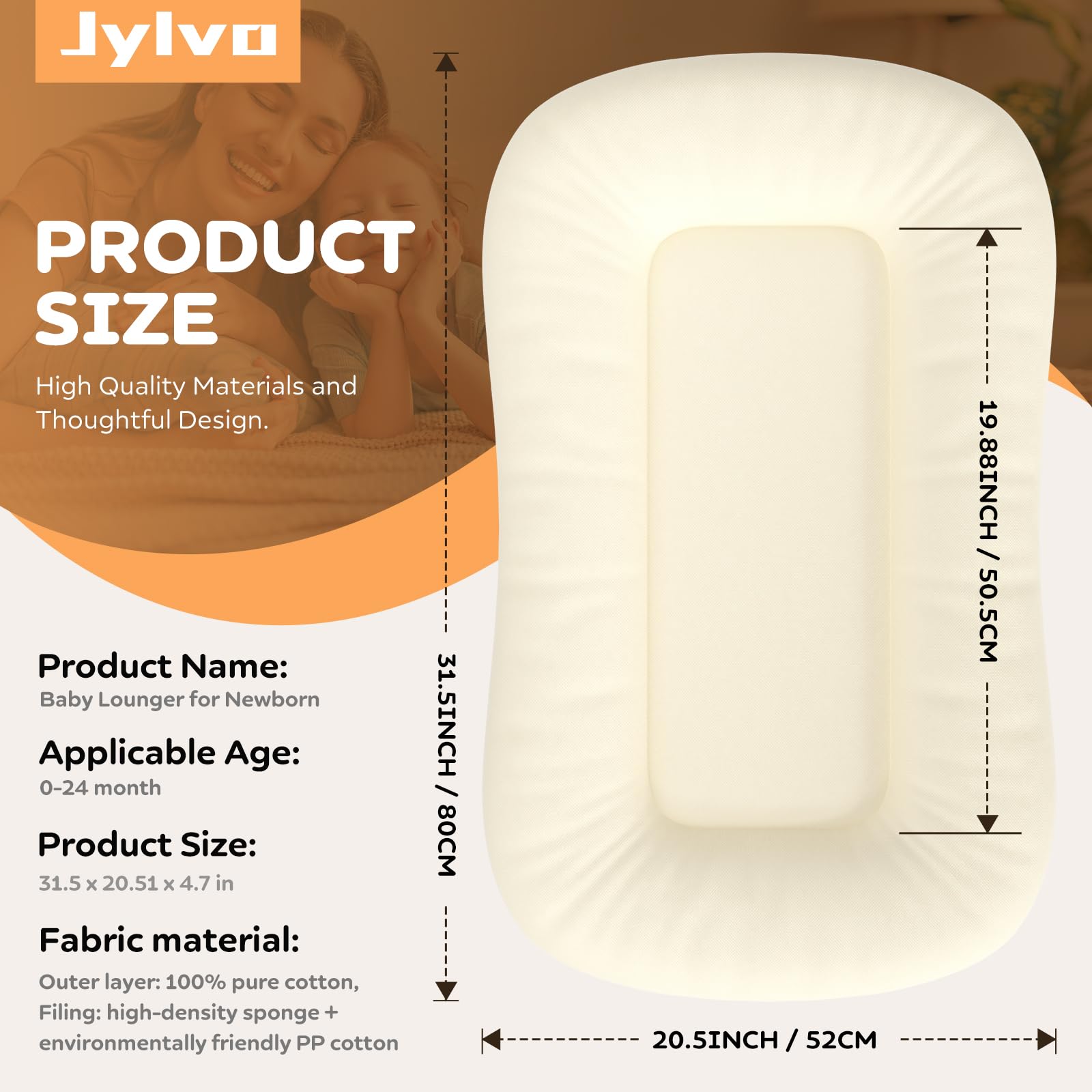 Jylvo Baby Lounger gray travel-ready folded for trips