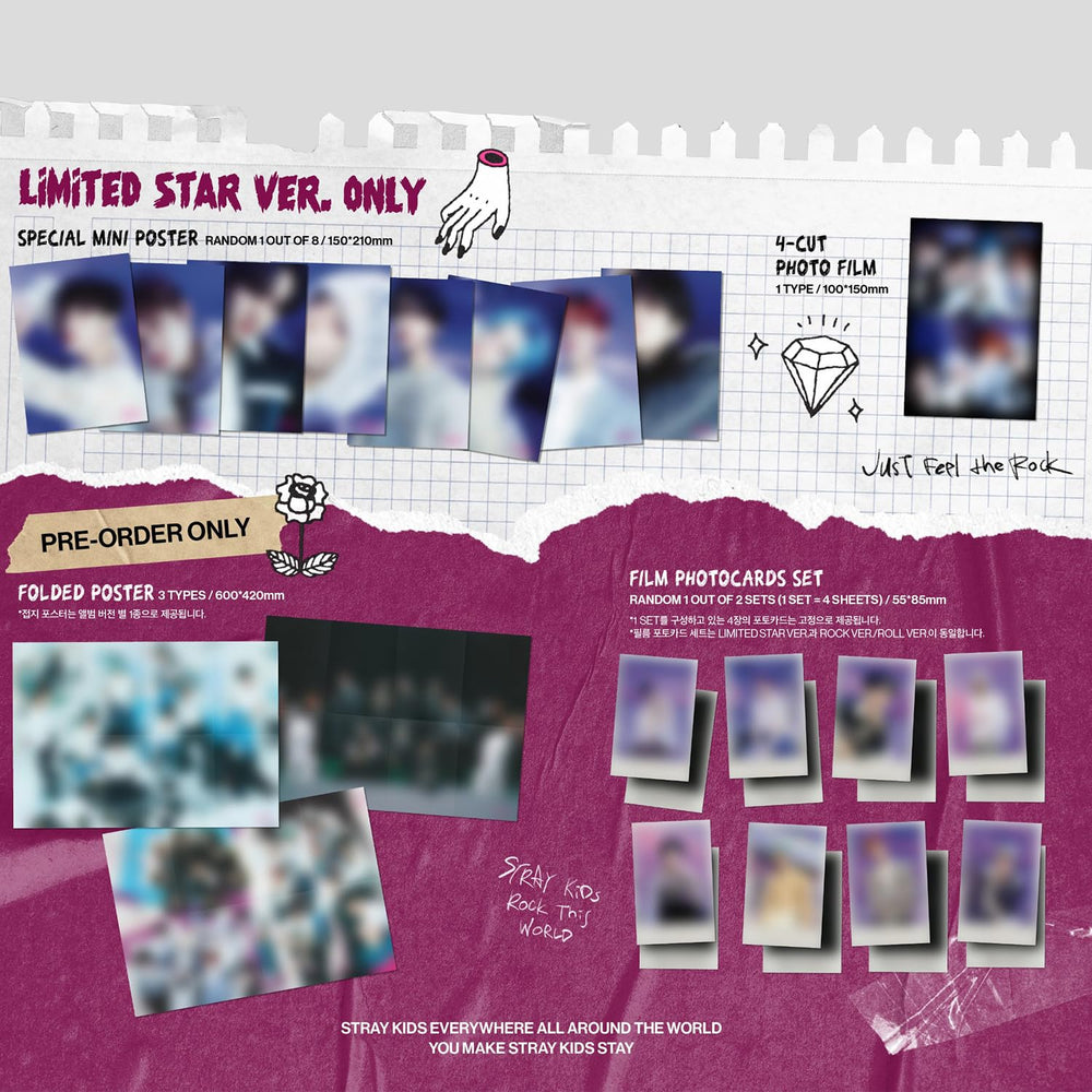 JYP Ent Stray Kids Rock-Star folded poster adding a bold image to any space